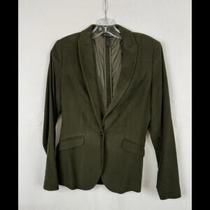 Massimo Dutti Italian Fabric Blazer Jacket Size Dark Green 6 US, 38 EU